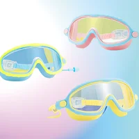 Lunettes de natation pour enfants (garçons et filles) (3-15 ans) - Grand cadre, vue HD, anti-buée, sans fuite, confortables, en silicone 3