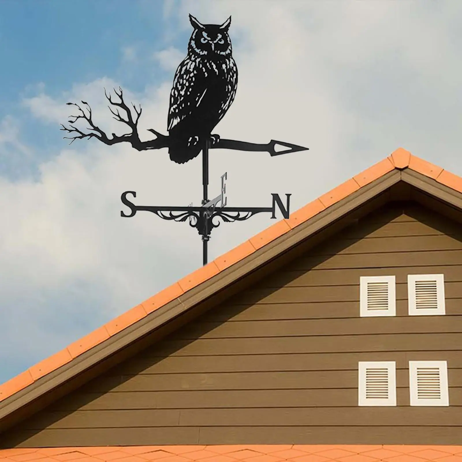 Moose Weather Vane For Garden - Stainless Steel Wind Direction Indicator For Roof, Yard, Outdoor Decor