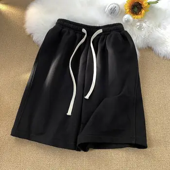 Trendy and Versatile Black Shorts for Boys Summer 2026 New Breathable Casual Five Quarter Pants Loose Straight Sports Pants 1