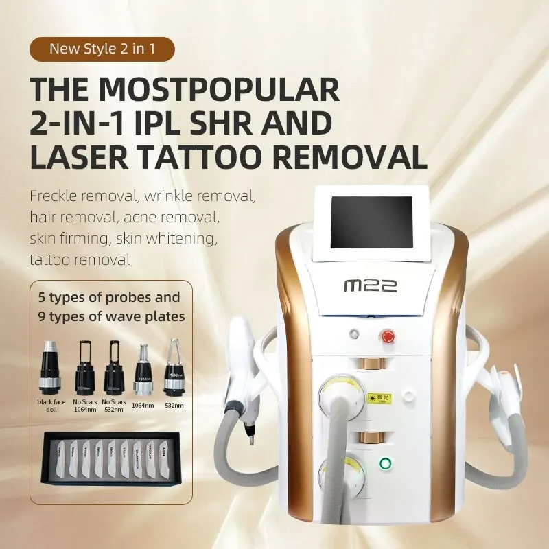 

M22 OPT Nd Yag Laser Machine For Hair Removal Skin Whitening Tattoo Remover Freckle Remove Pigment Facial Scar Treatment Device