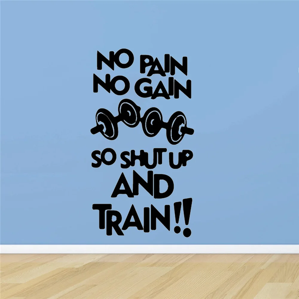 Creative No Pain No Gain Wall Sticker Fitness Room Wall Decal Gym Wallpaper  Art Vinyl Murals Decoration Poster| | - AliExpress