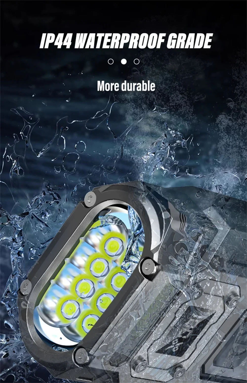 Superhelle LED-Taschenlampe, wiederaufladbare Taschenlampe, tragbare Arbeitsleuchte, Outdoor-Campingleuchte mit hoher Helligkeit, COB-Seitenlicht – Detail 13
