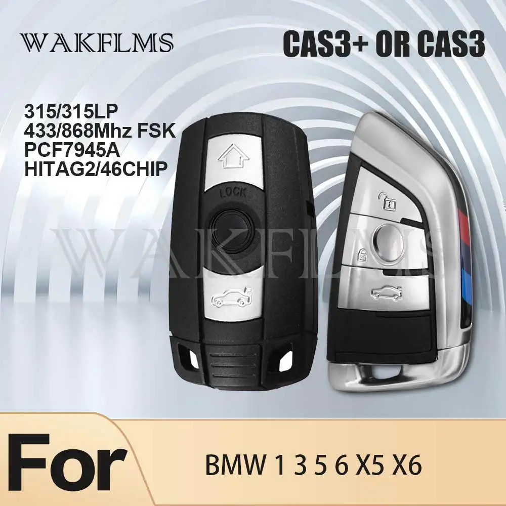 3 Buttons Remote Key 433MHz 315MHz 315LP MHz 868MHZ For BMW 1 3 5 6 Series X1 X6 Z4 E60 E70 E71 E91 E92 2004-2015 CAS3 CAS3+ car remote key