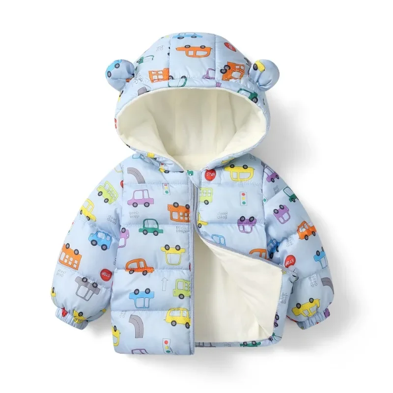 Baby Winter Clothes Cotton-padded Clothes Piled and Thickened Hooded Jackets Snowsuit for age 1-3