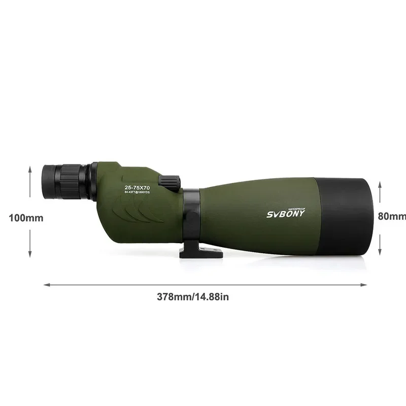 SVBONY SV17 25-75x70 Spotting Scope Zoom Telescope Spyglass FMC BAK4 Prism Waterproof Powerful Monocular Binoculars for target