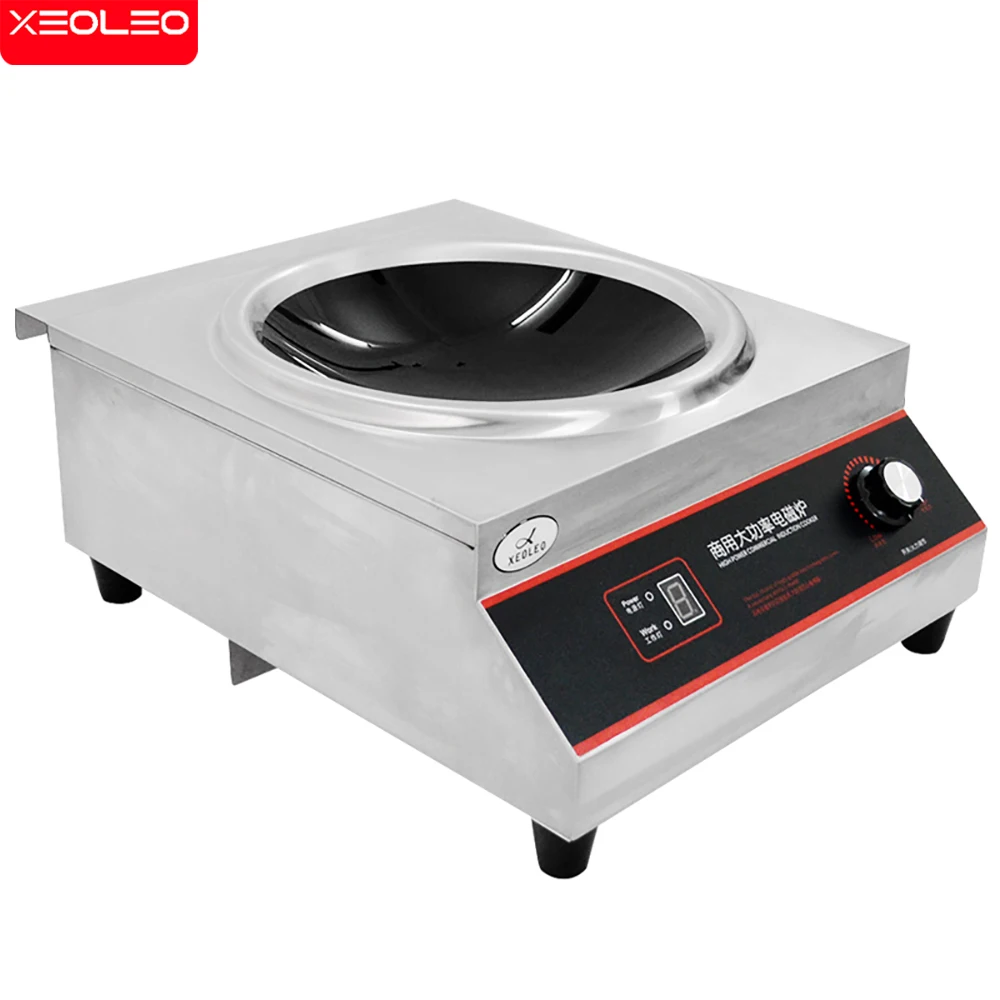 XEOLEO High-power Commercial Stainless Steel Induction Food Cooker Household Wok Cooking Kitchen Equipment Home Appliance 5000W