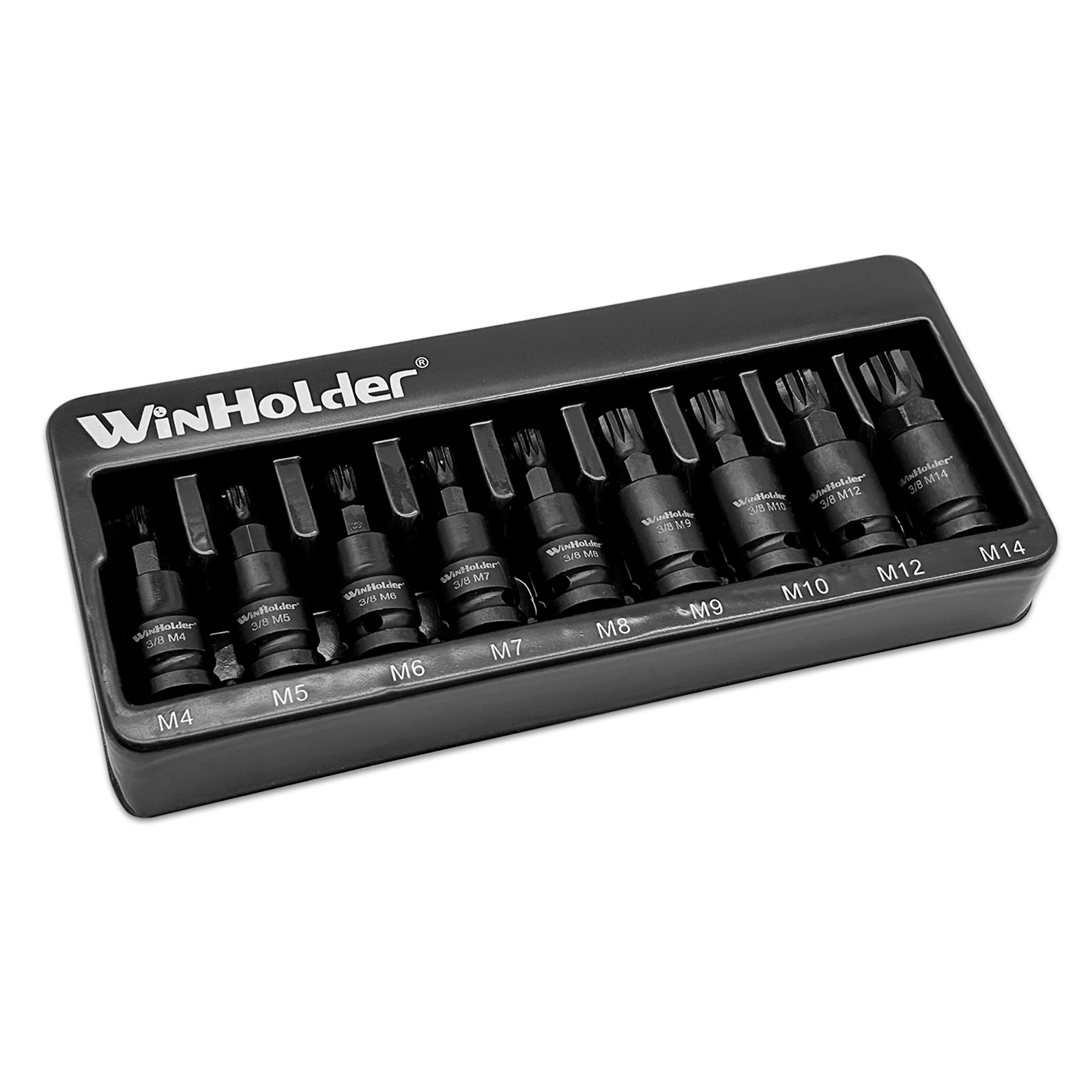 9pcs Impact Spline Bit Socket Set 3/8" Drive M4 - M14 CR-V Steel Set M4 - M5 - M6 - M7 - M8 - M9 - M10 - M12 - M14 Tools