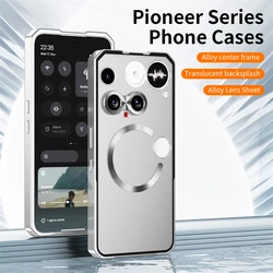 Magnetic Aluminum Frame Matte Transparent Phone Case with Metal Bumper - Nothing Phone (3) (Silver)
