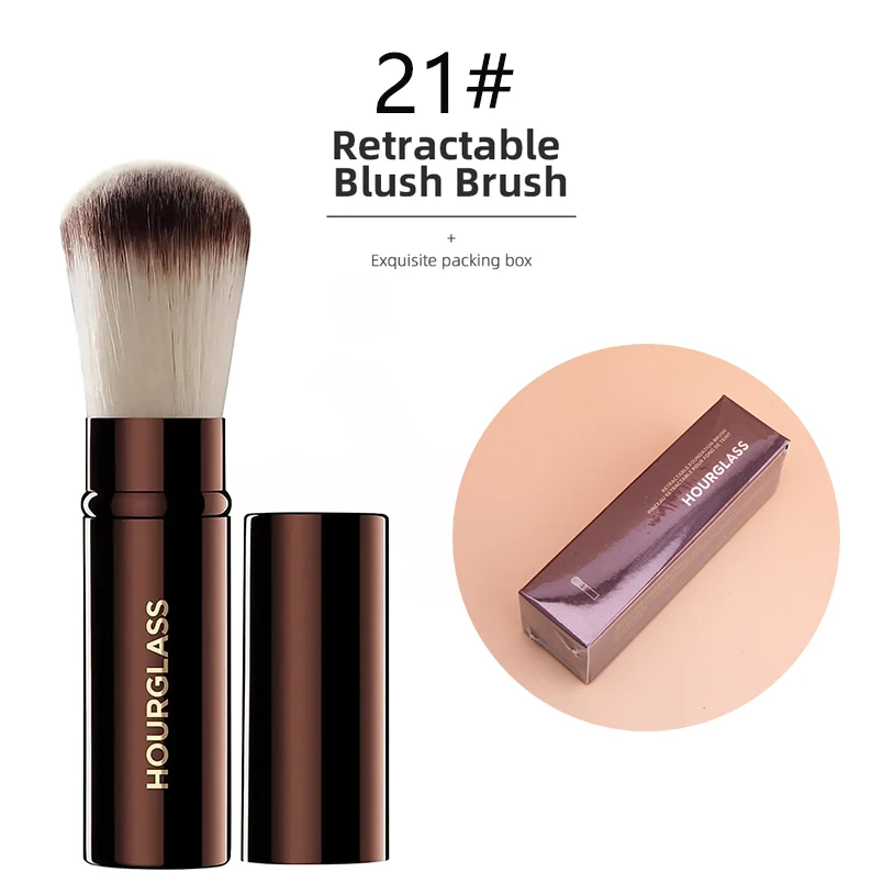 HourglassRetractableFoundationBrushLiquidsCreamsPowdersSticksMakeupBrushTravelContour