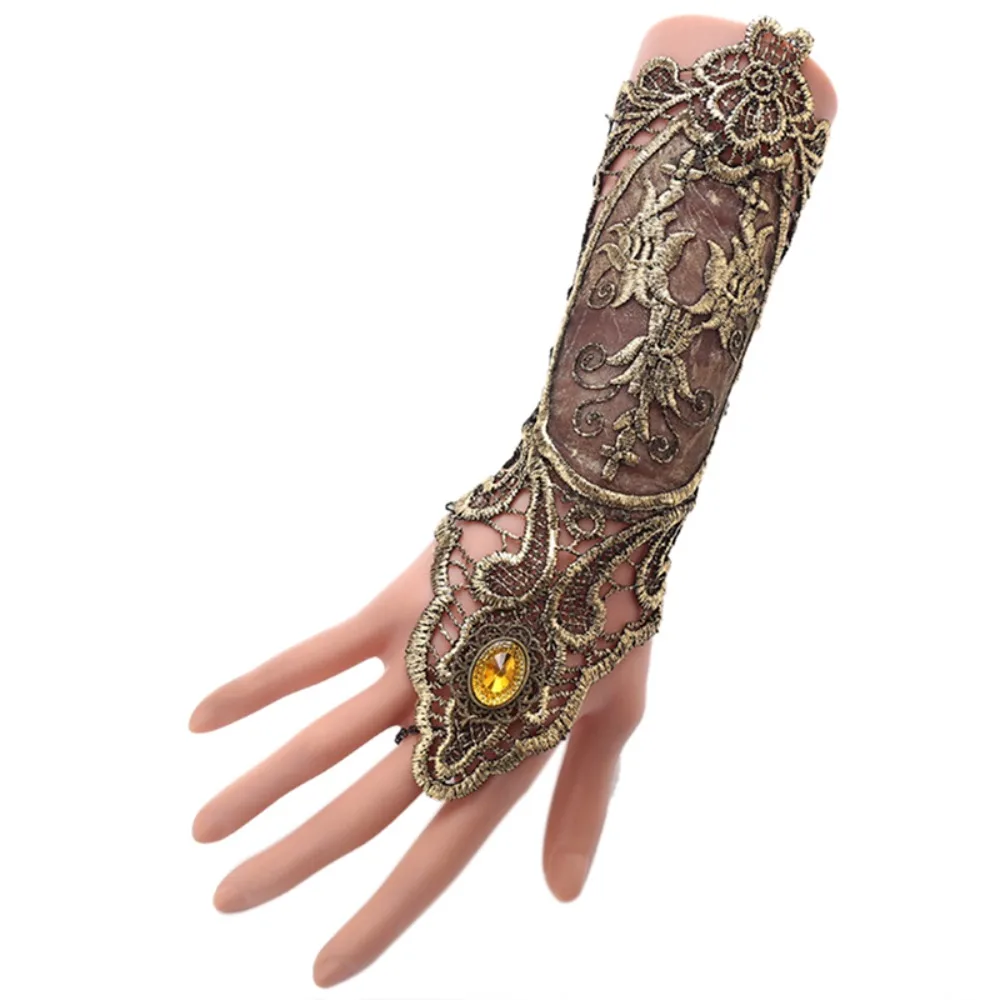

Accessories Vintage Golden Retro Party Dress Decoration Steampunk Cuff Gothic Lace Gloves Fingerless Arm Bracelet