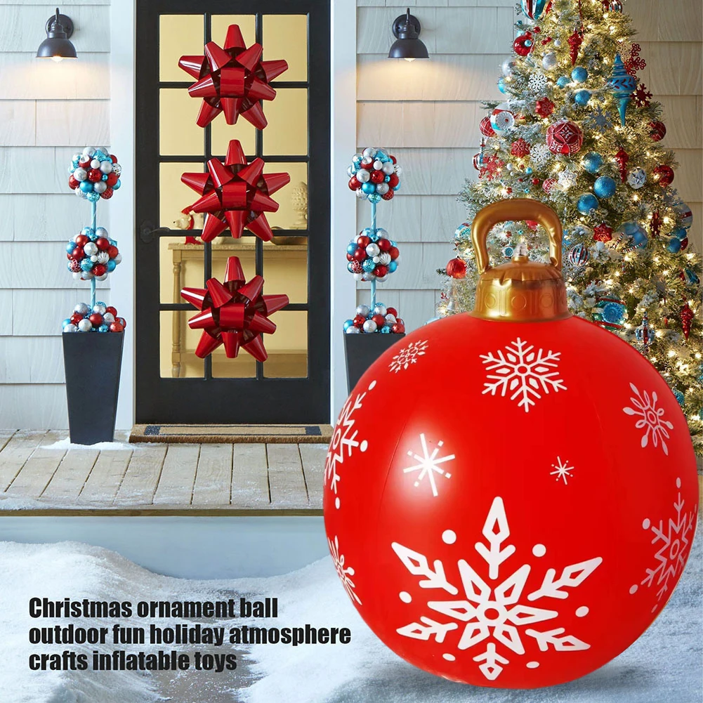 60CM Christmas Inflatable Ball Water-Proof Inflated  Ball Colorful Large Porch Courtyard Ornaments