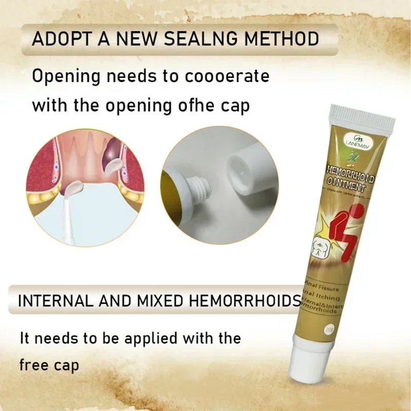 Hemorrhoid Removal Cream New Natural Herbal Extract Relieve Anal Anus Swelling Bleeding Gel