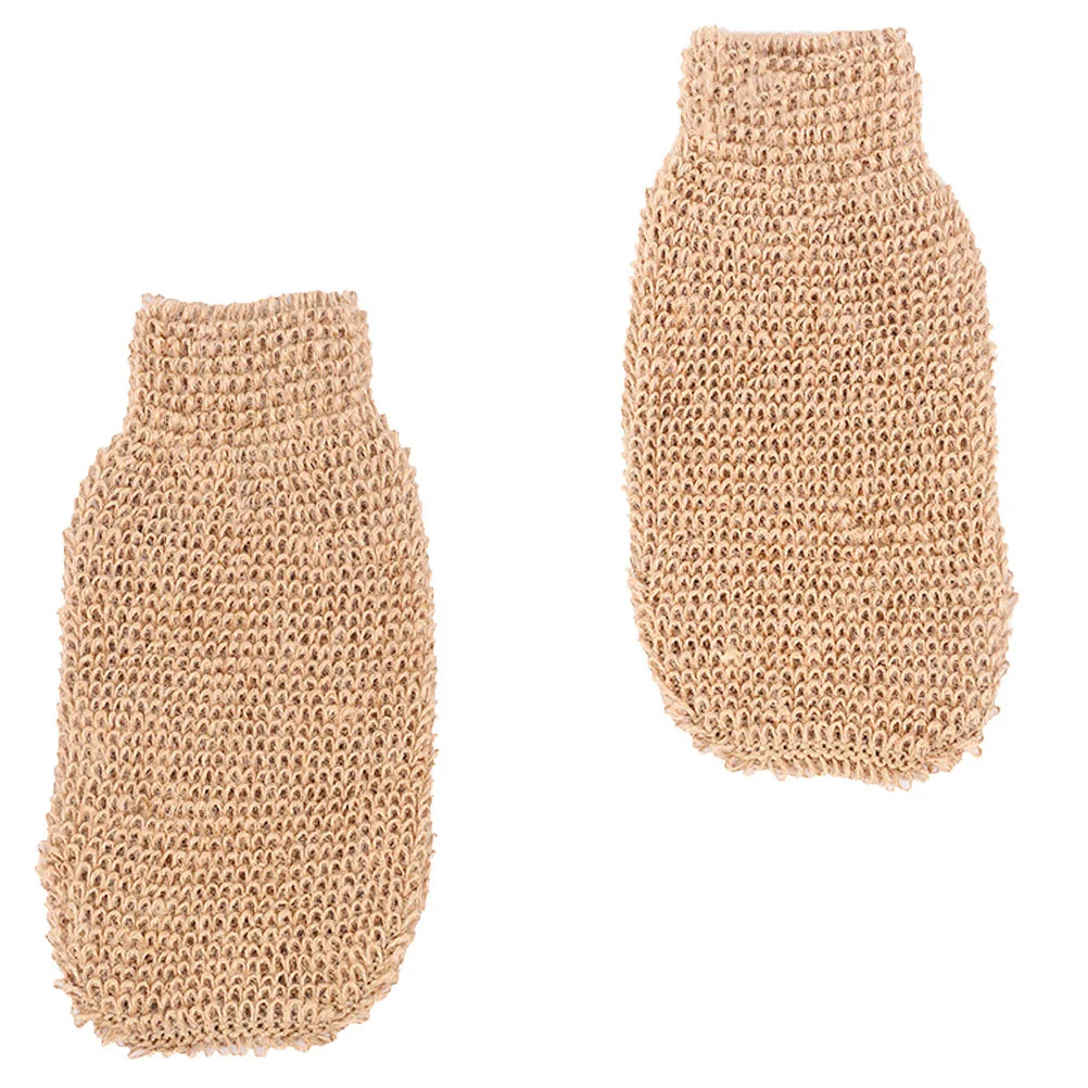 2pcs Bath Shower Body Brush Glove Spa Gloves Bath Scrubber Exfoliating Glove Shower Gloves Ramie Jute Bath Brushes Sponges 5