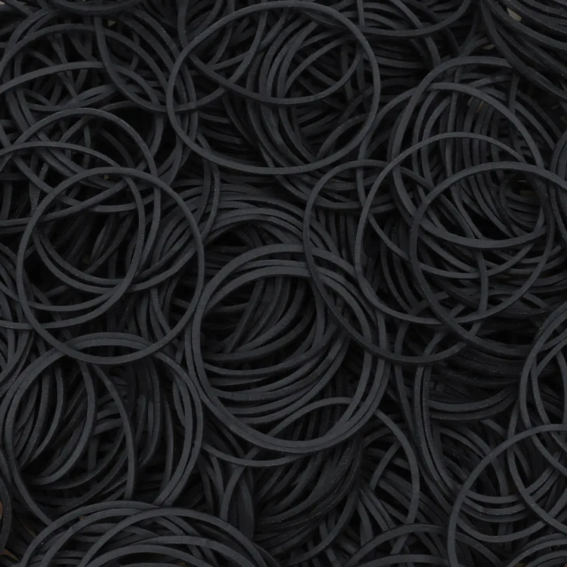 100-500Pcs Black Rubber Band Elastic Bands Office School Home Strong Elastic Rings