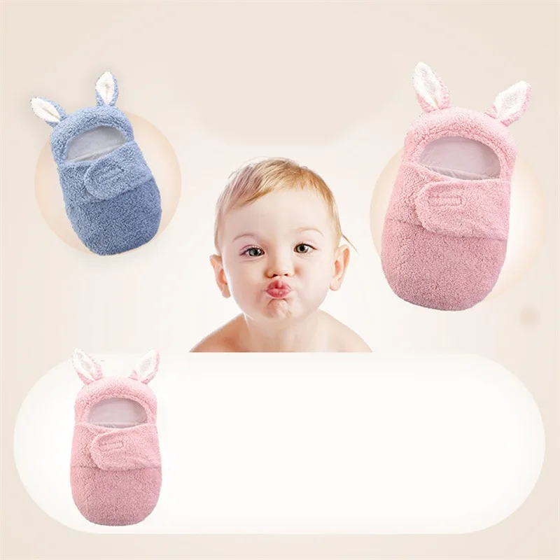 

Baby Blankets Cute Rabbit Ears Infant Toddlers Swaddle Wrap Warm Fleece Baby Sleeping Bag Bedding Crib Quilt Newborn Envelope