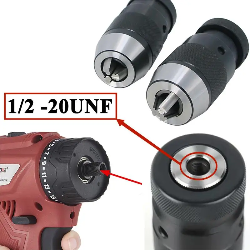 

1-10 1-16 1-13mm 1/2-20unf Thread Dril Chuck Collet Chuck Keyless Self-tightening Chuck for Drilling Machine 20UNF