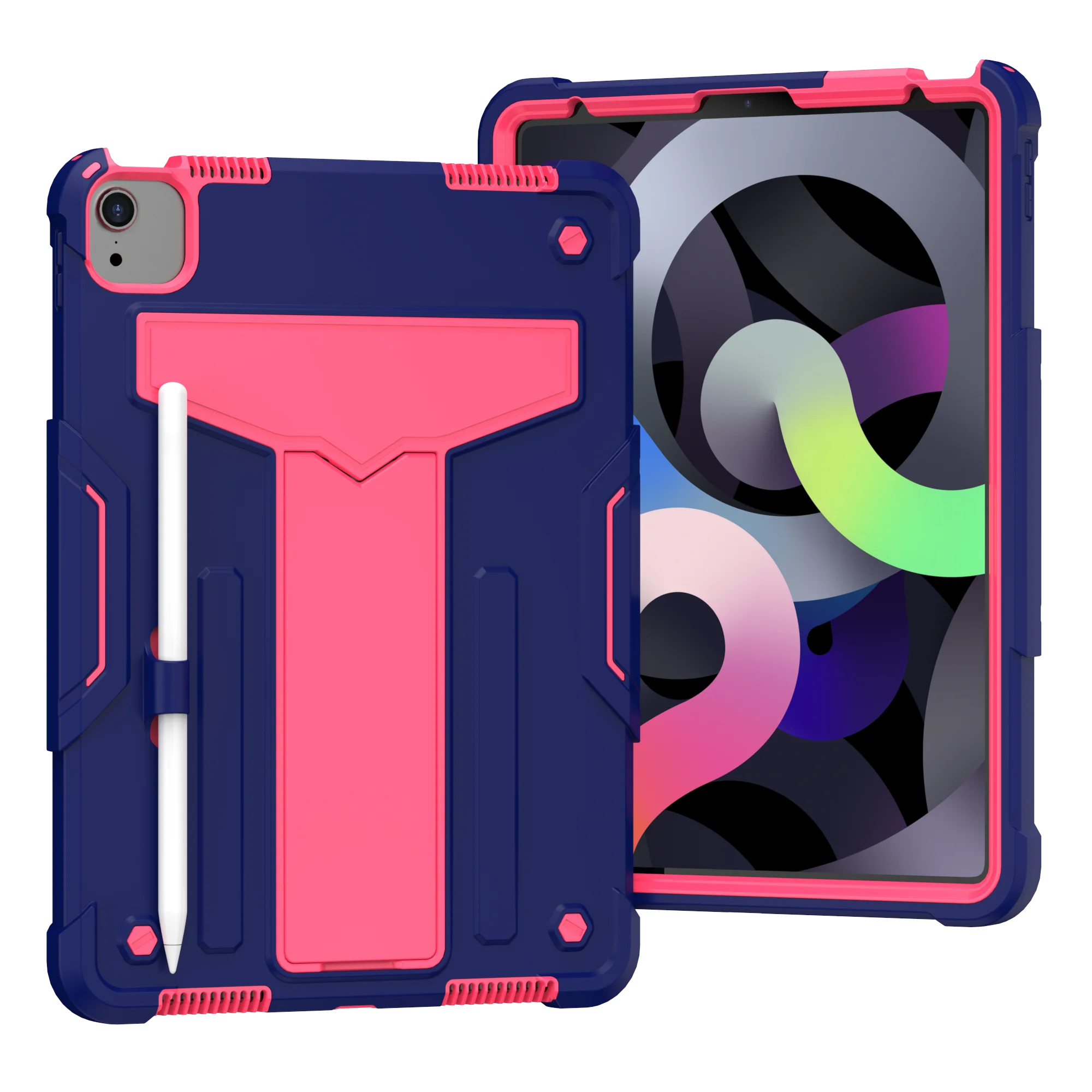 Durable Tablet Case with Built-In T-Shaped Stand and Shock Resistance
