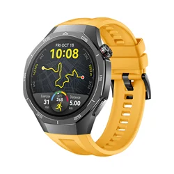 Enhanced Silicone Sport Strap for 46mm Smartwatch - Premium Accessory Bracelet for Active Lifestyles (Orange)