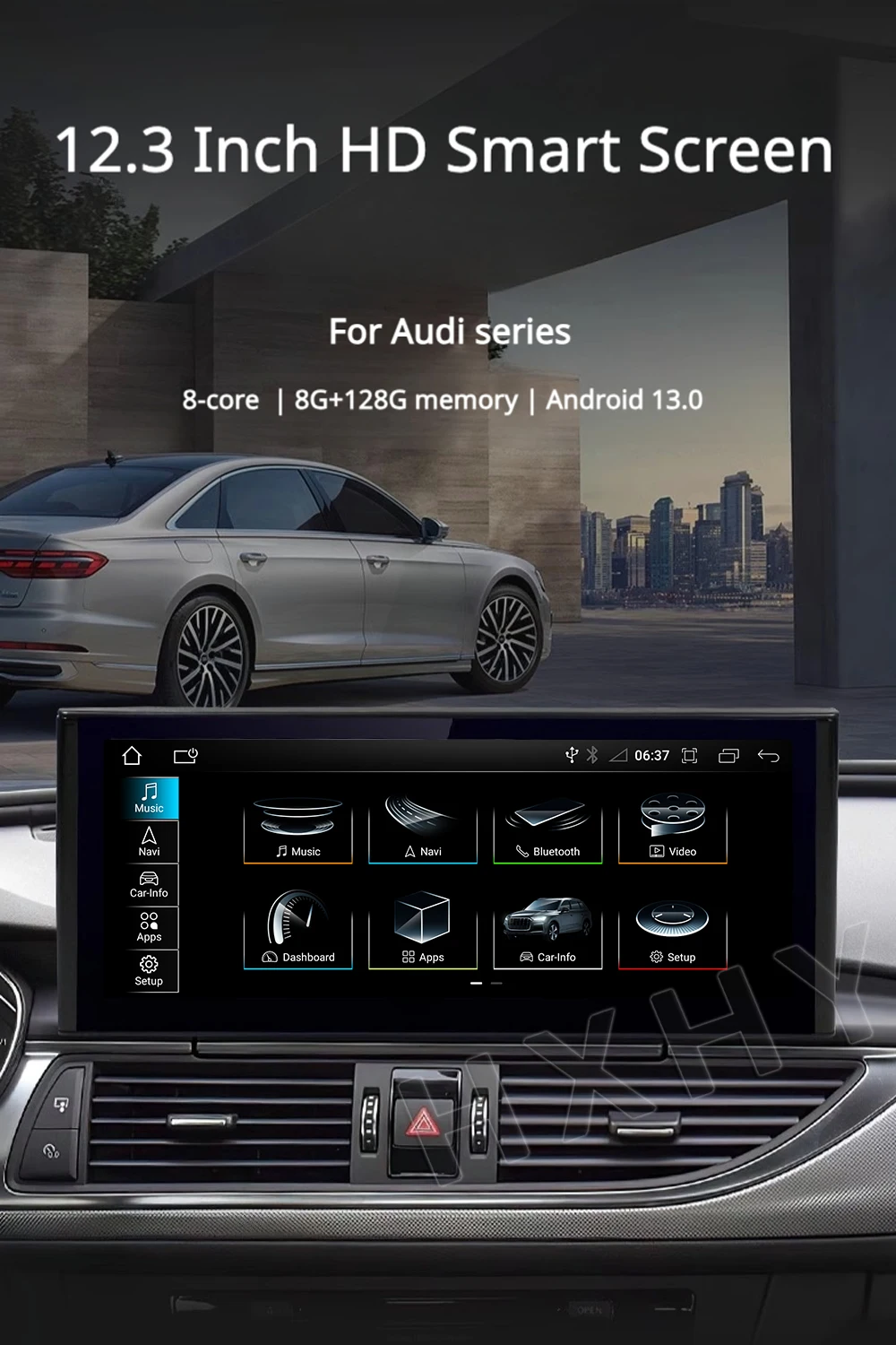 10.25/12.3Inch Android 13 8+128G Auto Carplay Car Multimedia Stere Dvd Player Ra