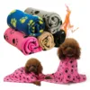 Pet Blanket Winter Dog Cat Bed Mat Dog Paws Print Warm Soft Sleeping Blankets Hamster Rabbit Beds Coral Fleece Dog Blanket 1