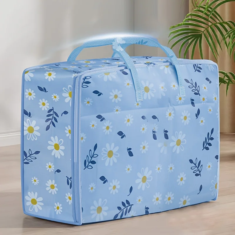 1pcs non-woven zou chrysanthemum storage bag, wide handle, smooth zipper, dustproof and mildew-proof, suitable for clothes, etc 4