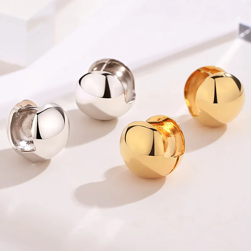 Pair of 925 Sterling Silver Gold PVD Dainty Ball Minimal Earring Studs