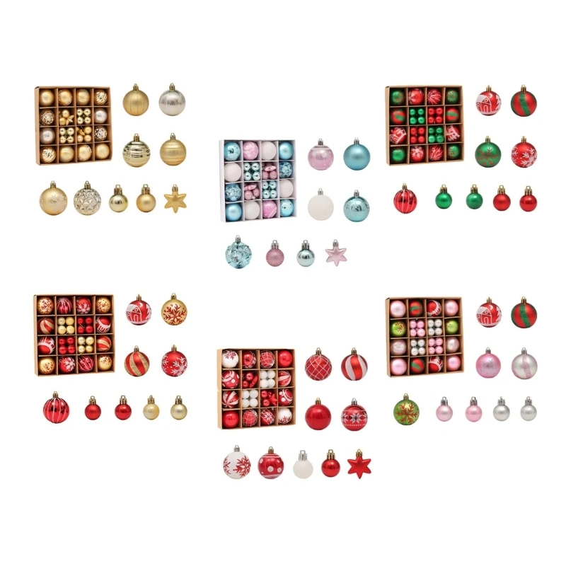 

69HC Christmas Tree Hanging Ball Ornament Set of 1 Exquisite Design, Add Festive