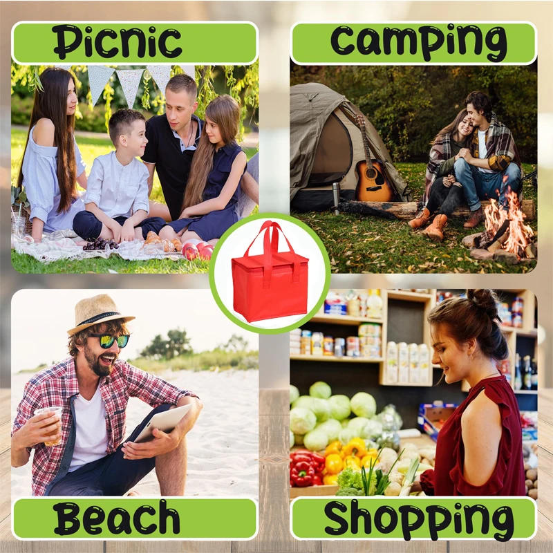 Portable Insulated Lunch Cooler Bag – Foldable Thermal Tote for Food, Drinks, Beer, Ice... - SKU ICB16782 - UGI Packaging