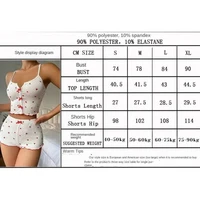 Sexy Sleepwear Women Pajamas Set Heart Print Silk Stain V-Neck Sleeveless Casual Cami Top and Shorts Sets Home Suit Loungewear - Image 6
