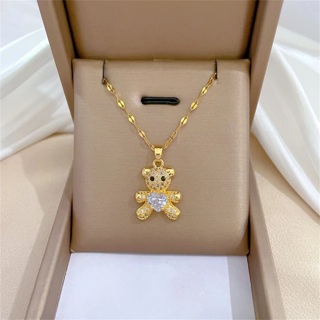 [NUMBERING] Teddy Bear Necklace ネックレス #5841 ★大人気★ Teddy Bear Necklace – EVRYJEWELS