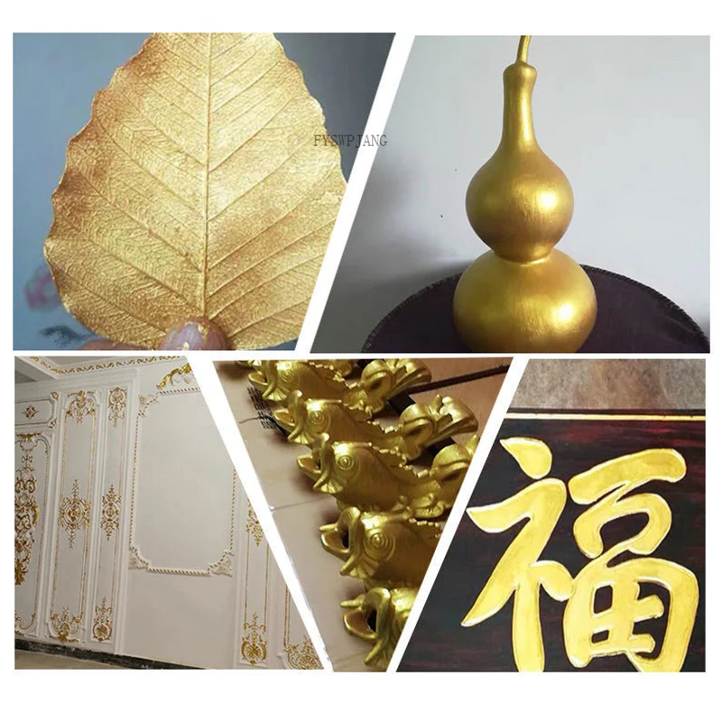 Water-based Environmentally Friendly Gold Leaf Paint, Safe and Tasteless Gold  Paint, Plaque Decoration, Gold Paint 100g/350g/1kg - AliExpress