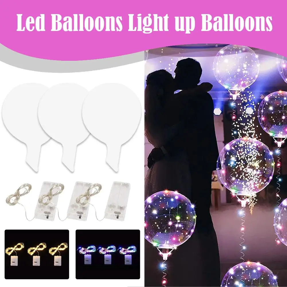 LED leuchtende Bobo-Luftballons, transparente Luftballons mit 3 m Lichterketten, Luftpolsterballon, Weihnachten, Valentinstag, LED-Luftballons – Detail 1