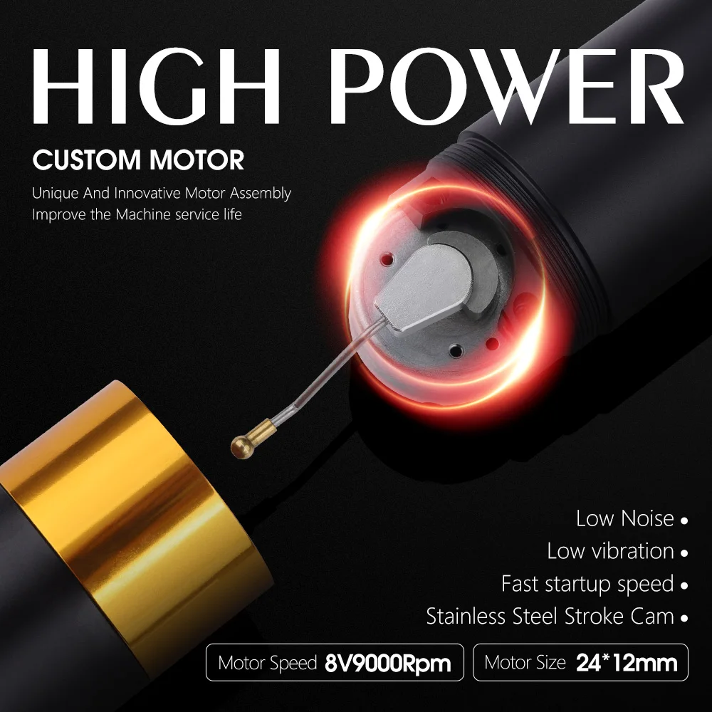 Trex 高品質のタトゥーマシン T-rex-ワイヤレスロータリータトゥーマシン,4.0ストローク