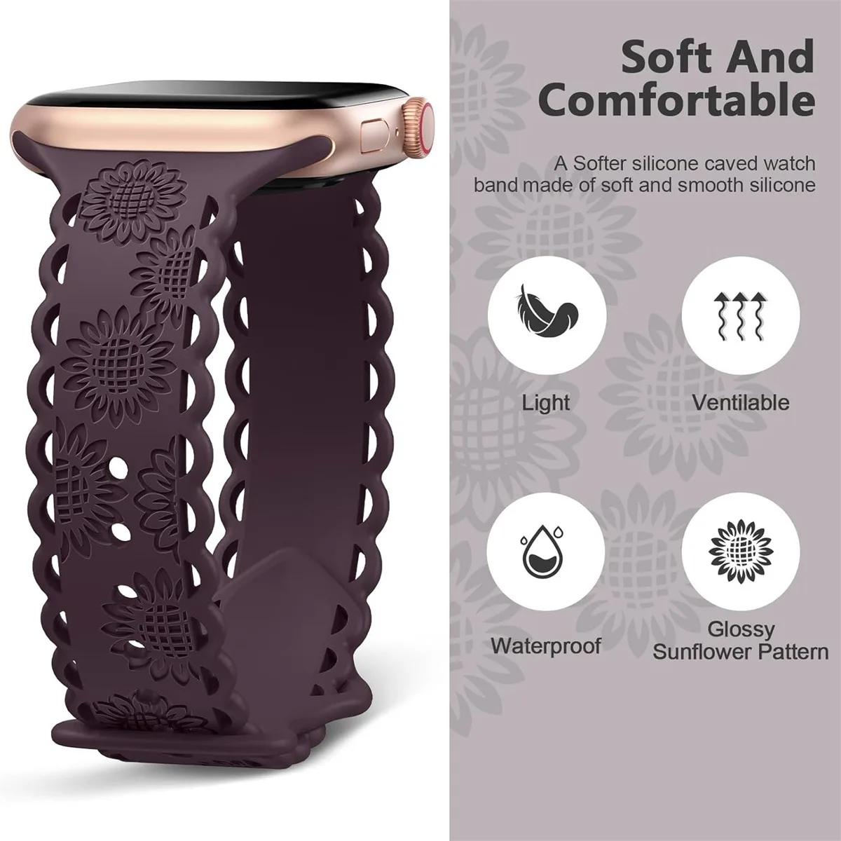 Silicone Watch Band For Smartwatch Sporty Comfortable Strap_voghion.com