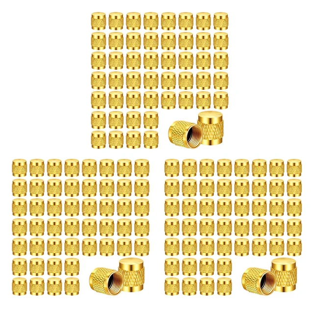 A20F-150 ชิ้น 1/4 นิ้วฝาครอบทองเหลือง, ฝาทองเหลืองแข็งพร้อมซีลโอริงนีโอพรีน, 1/4 นิ้ว SAE HVAC ฝาครอบวาล์ว 1