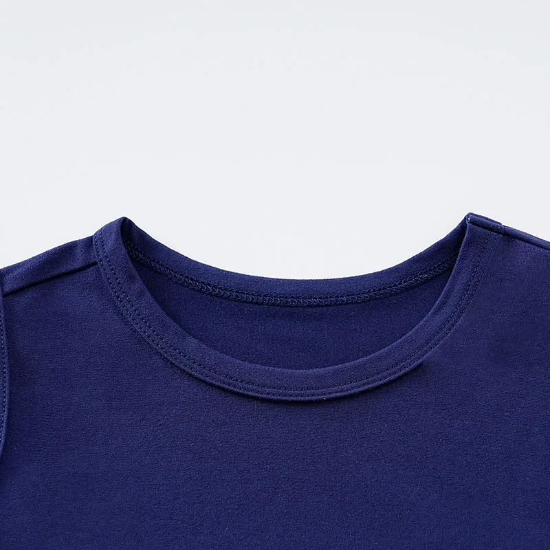 Baby Cute Cartoon Brown Bear Children's Tank Top Boys And Girls Blue Summer Sleeveless T-Shirt Preschool