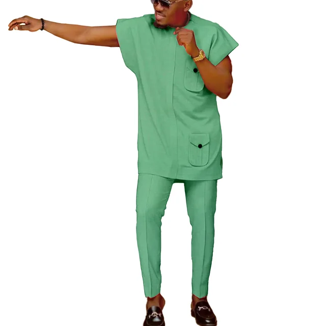 Adekunle Short Sleeve Dashiki Outfit - Image 2