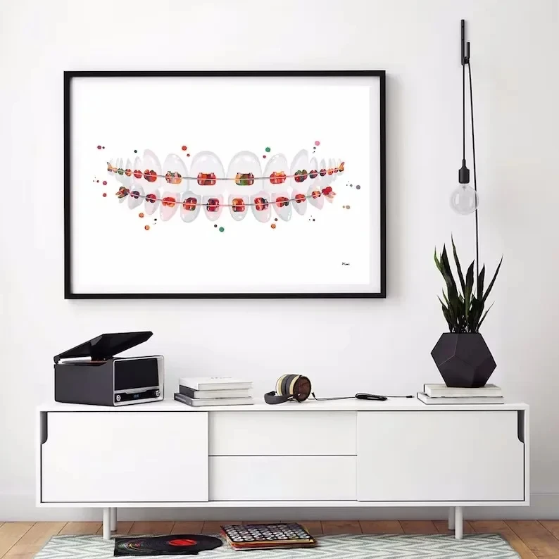 Modern Dental Art - Tooth Implant Anatomy Canvas Poster