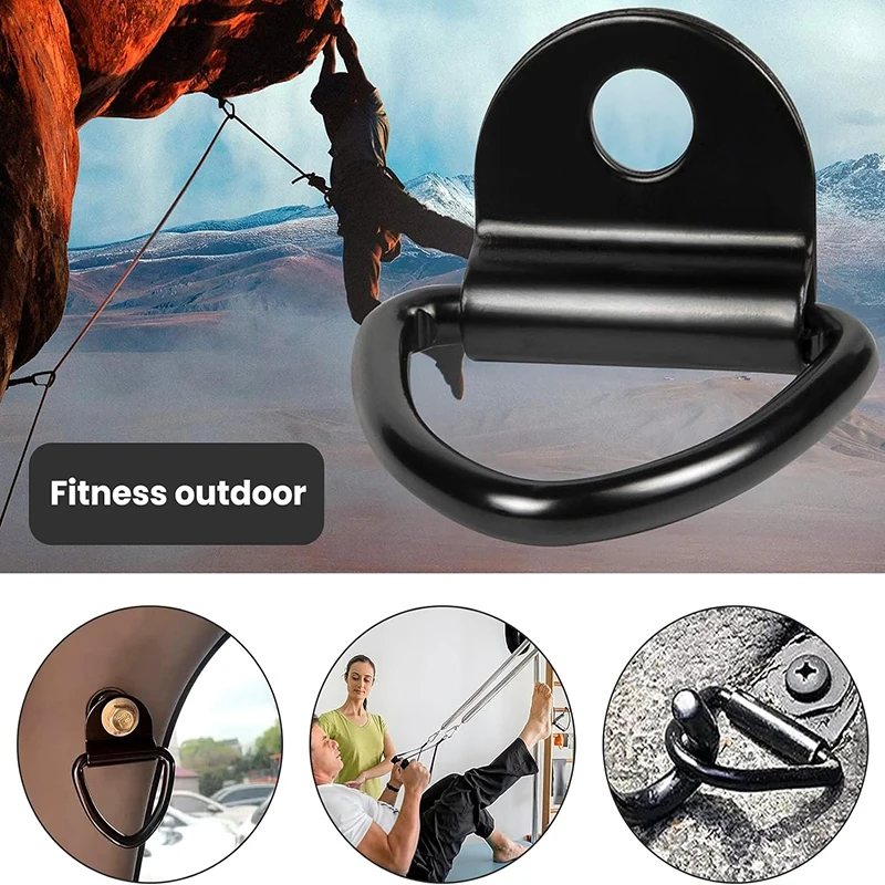 Cargo Tie-Down Anchors V-Ring Bolt On Trailer Trucks Pickups Vans Flush Mount D Shape Pull Hook Tie Down For Trailers RV Boats