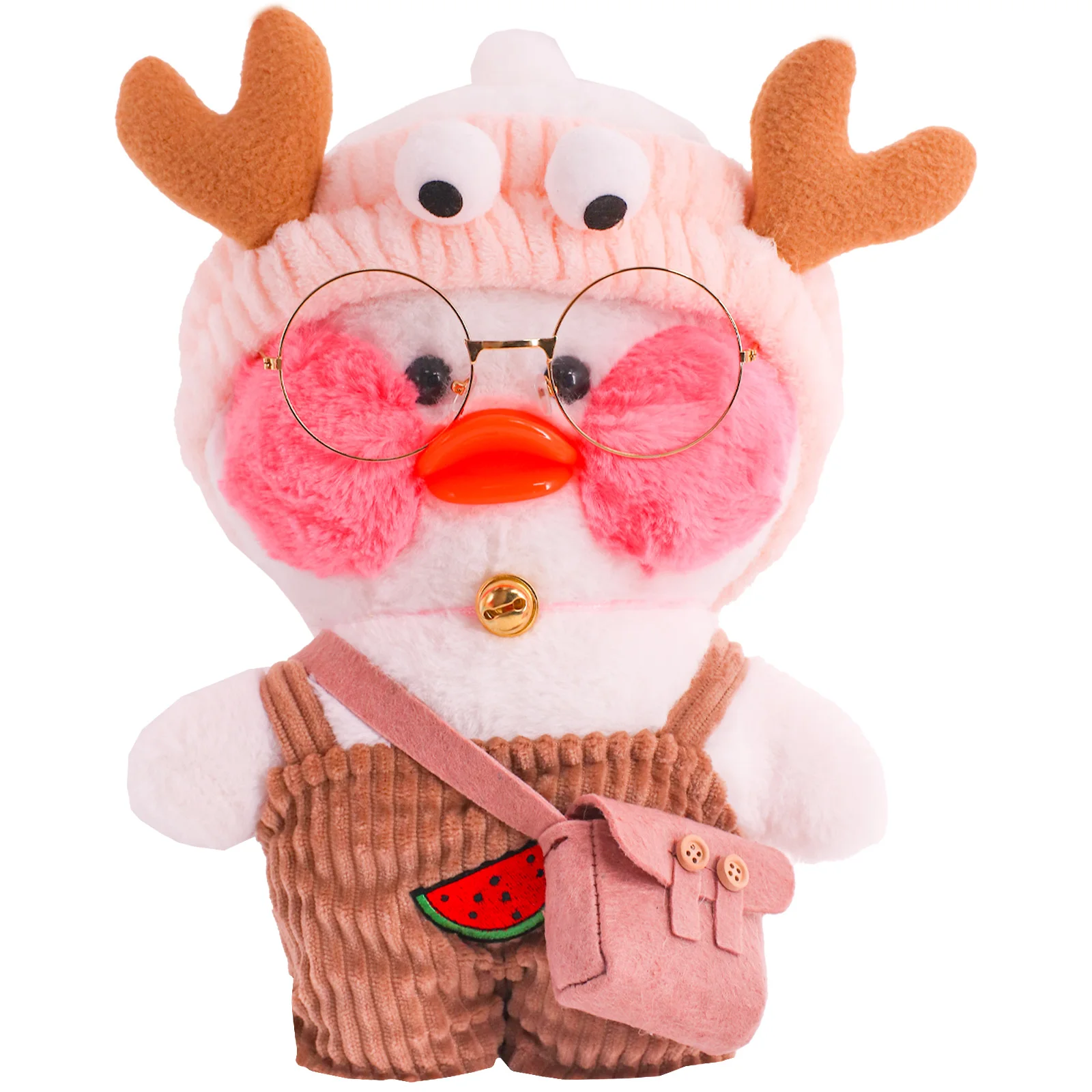 Doll Clothes Plush Toy Accessories 30Cm Doll Lalafanfan Clothes For Duck 2Set Kawaii Skirt Overalls For Yellow Duck Doll Clothes Plush Stuffed Toy lafa Accessories