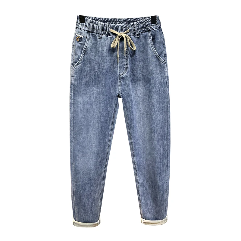 Summer Thin Stretch Jeans Men's Ninth Pants 2024 New Slim Fit Skinny Elastic Trend Comfortable All-Matching Long