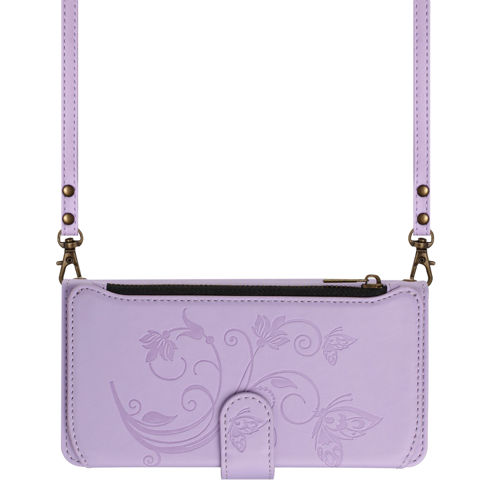 Butterfly Flower Flip Leather Wallet Crossbody Phone Case