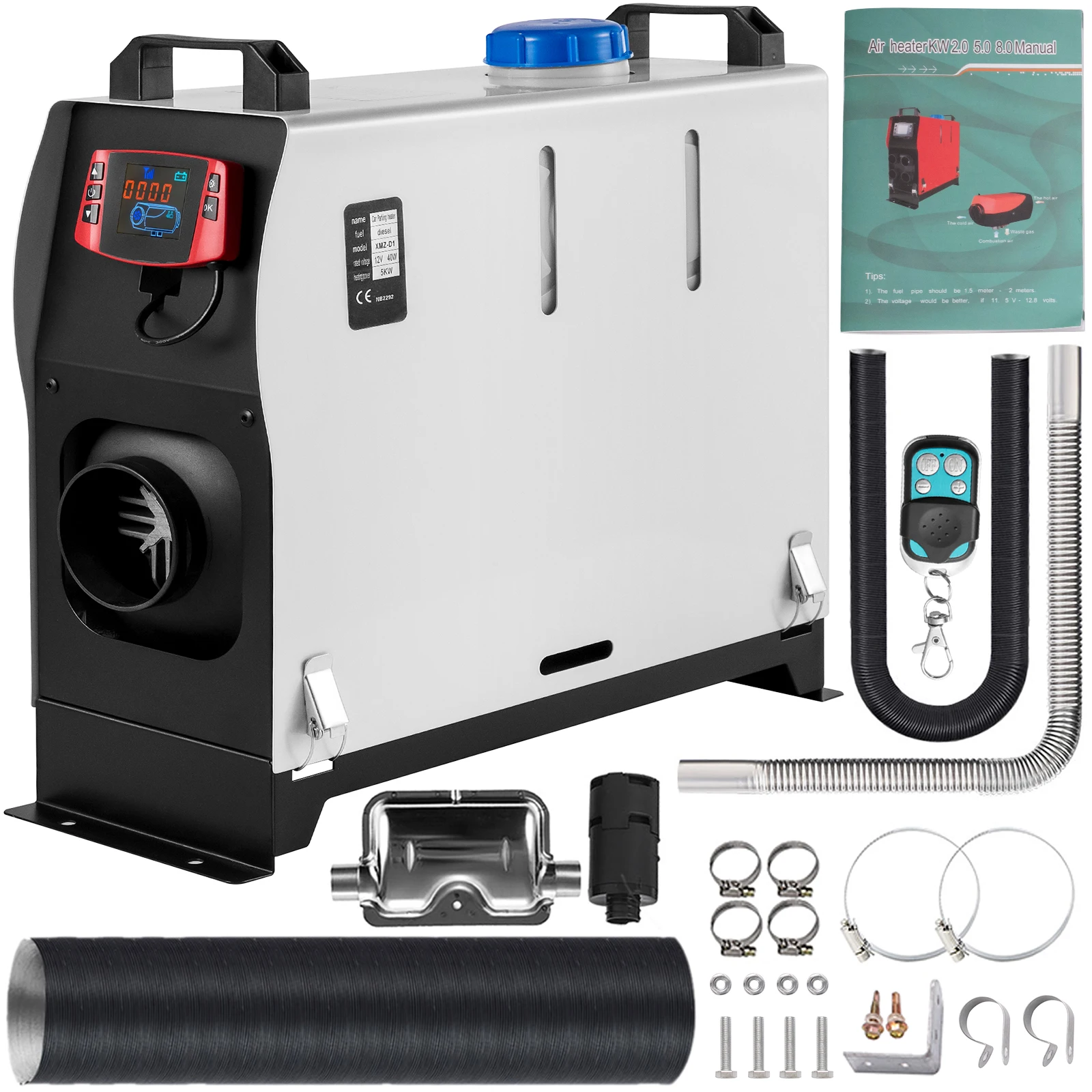 5KW 12V Diesel Air Heater Parking Heater w/ LCD Switch For Truck Car Trailer RV