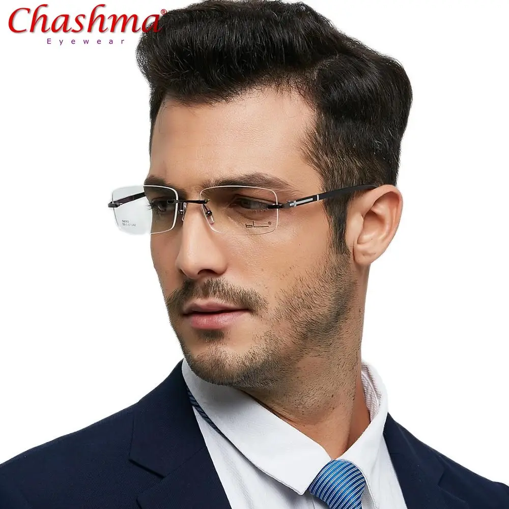 

Men Rimless Glasses Metal TR90 Eyewear Male Clear Glasses Oculos De Grau Myopia Optical Oculos Gafas Opticas Frame