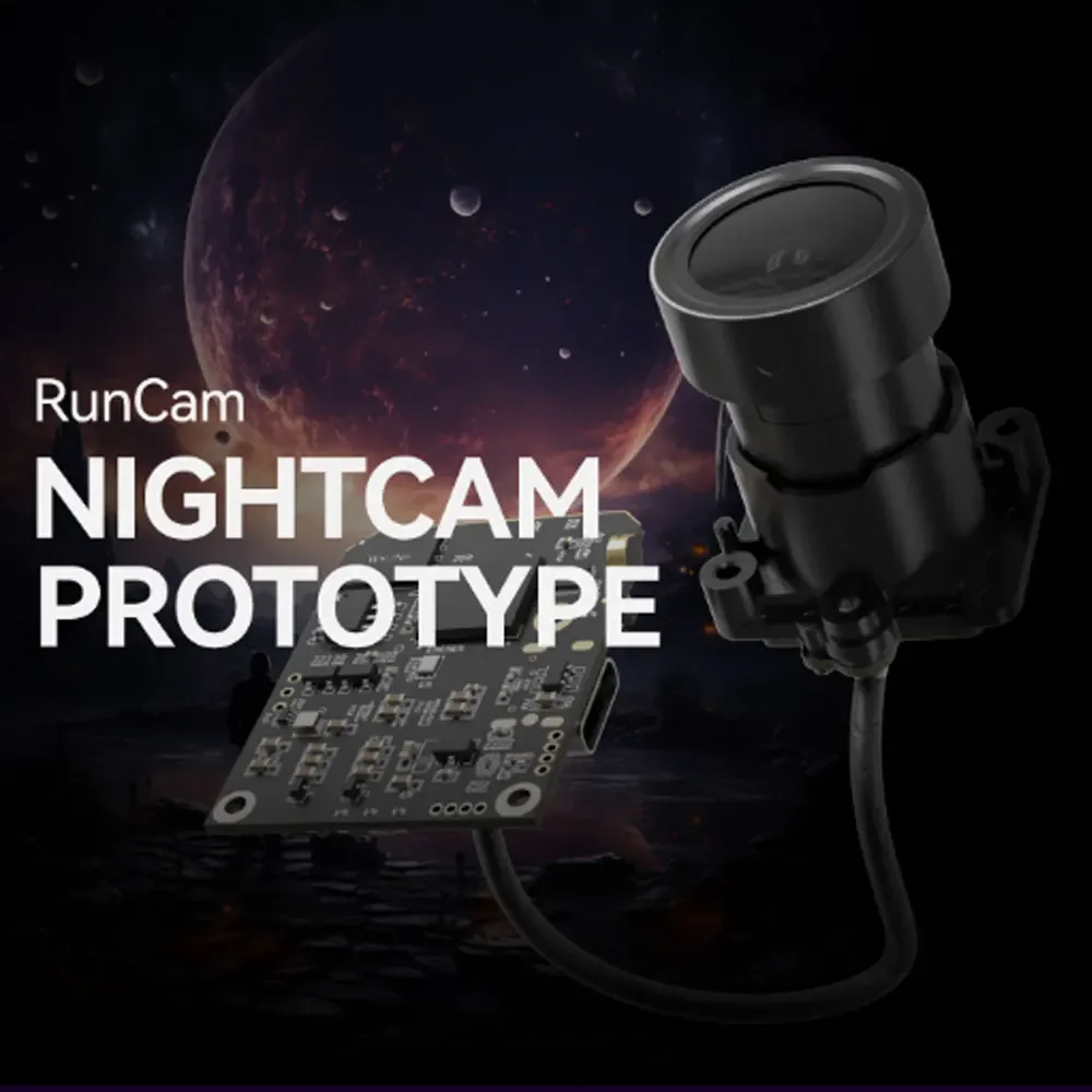 

RunCam Night Cam Prototype Camera 1/1.8”Sensor 0.5 Lux 2.7K 30fps Video Resolution DC 5V for RC FPV Racing Drone Quadcopter