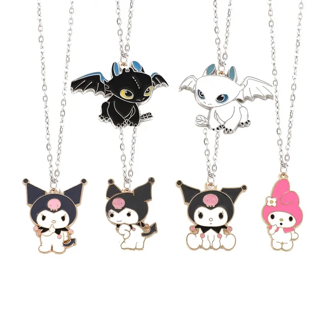 MY MELODY & KUROMI heart BEST FRIENDS NECKLACE SET couples sanrio hello  kitty