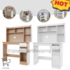 100cm Warm White/Oak Study Desk with Bookshelf & Storage Modern Design, Drawers & Cabinet, Easy Assembly for Home Office 1