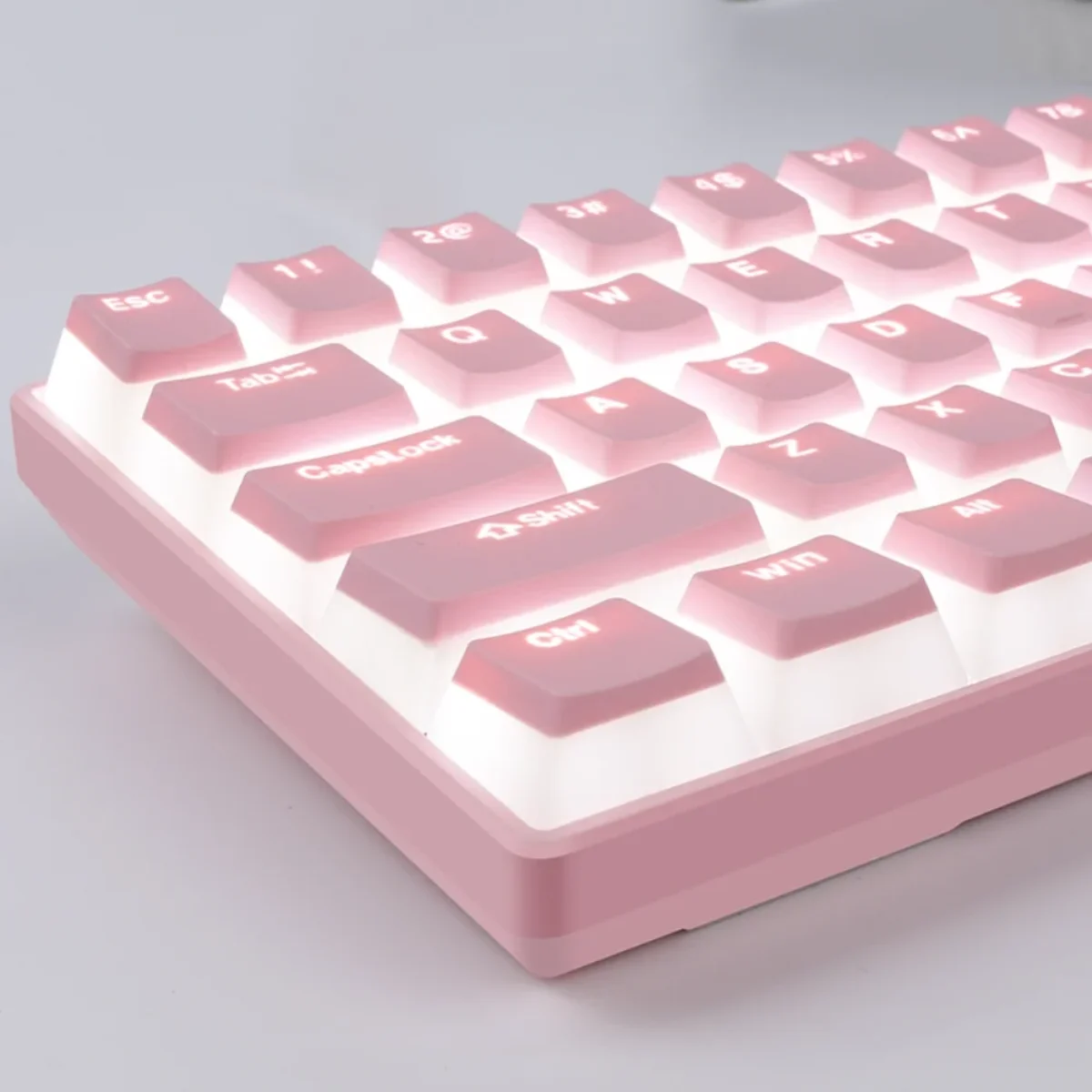 

Double Translucent Pudding Keycaps PBT Personalized 130 Keys OEM for 60/68/87/98/108 Mechanical Keyboards.