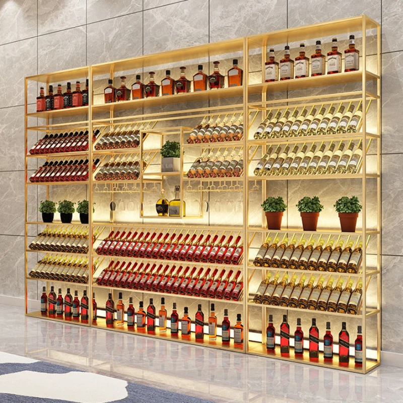Showcase Fridge Mini Bar Wine Cabinet Glass Display Wall Mounted Iron Rack Vinegar Luxury Kitchen Cabinets Living Room Cabnet