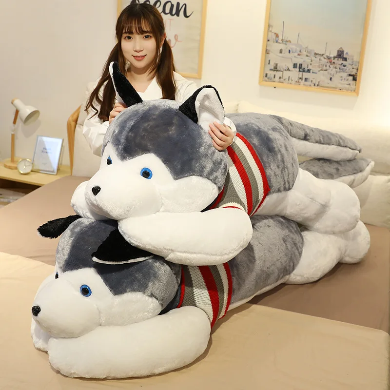 120CM Cute Soft Kawaii Huge Husky Plush Toys Dog Stuffed Animals